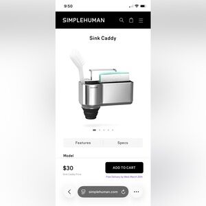 simplehuman Stainless Steel Sink Caddy- Brushed Stainless Steel